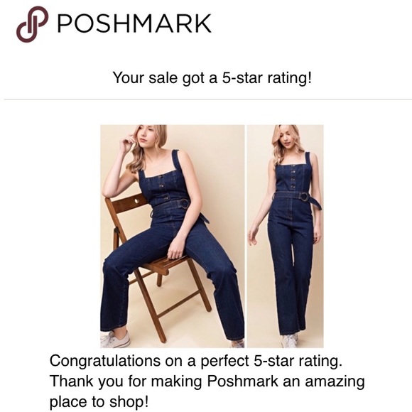 DENIM BUTTON DOWN JUMPSUIT - Picture 2 of 6